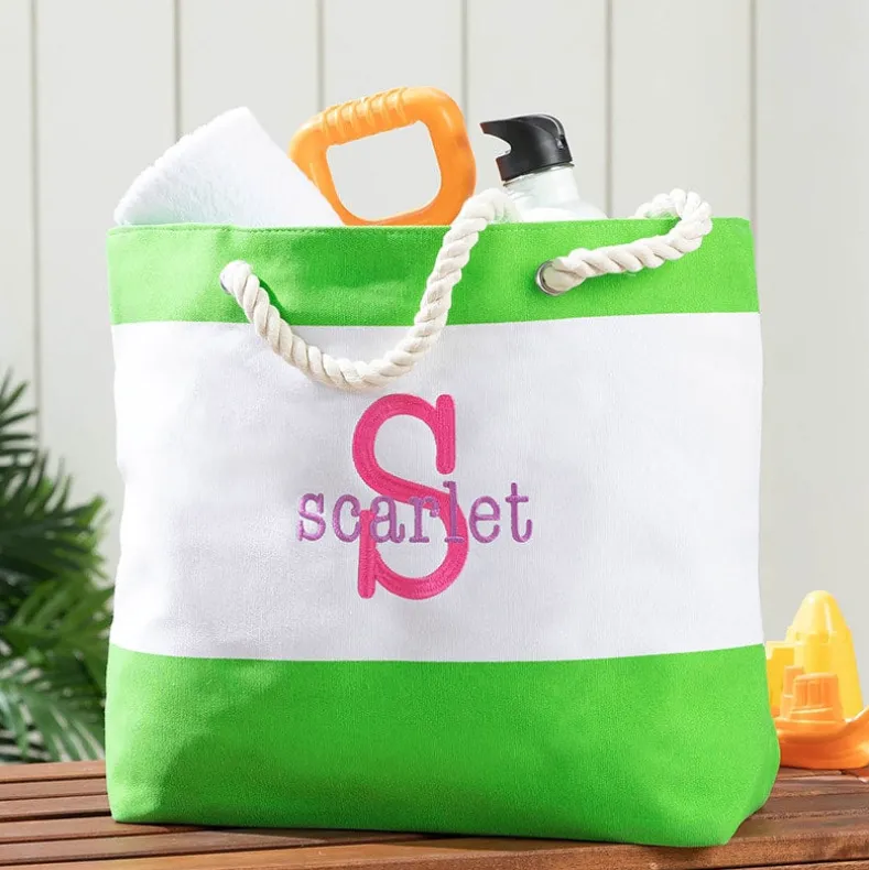 Personalized Colorful Beach Tote