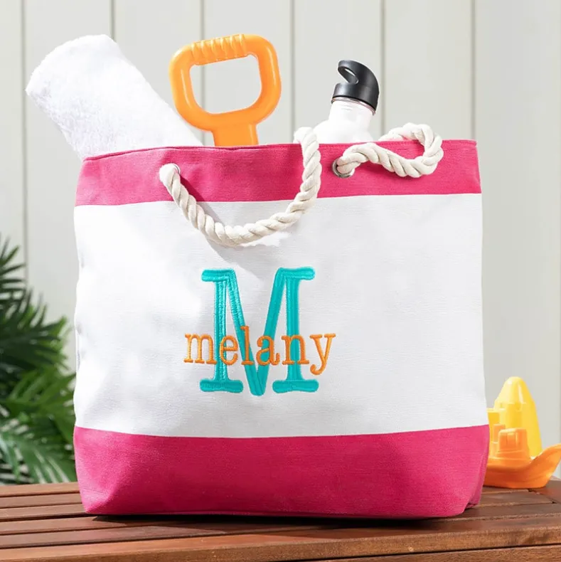 Personalized Colorful Beach Tote