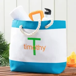 Personalized Colorful Beach Tote