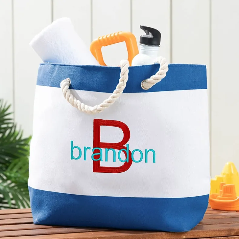 Personalized Colorful Beach Tote