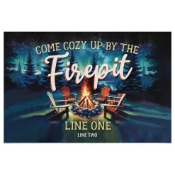 Personalized Cozy Fire Pit Thin Doormat