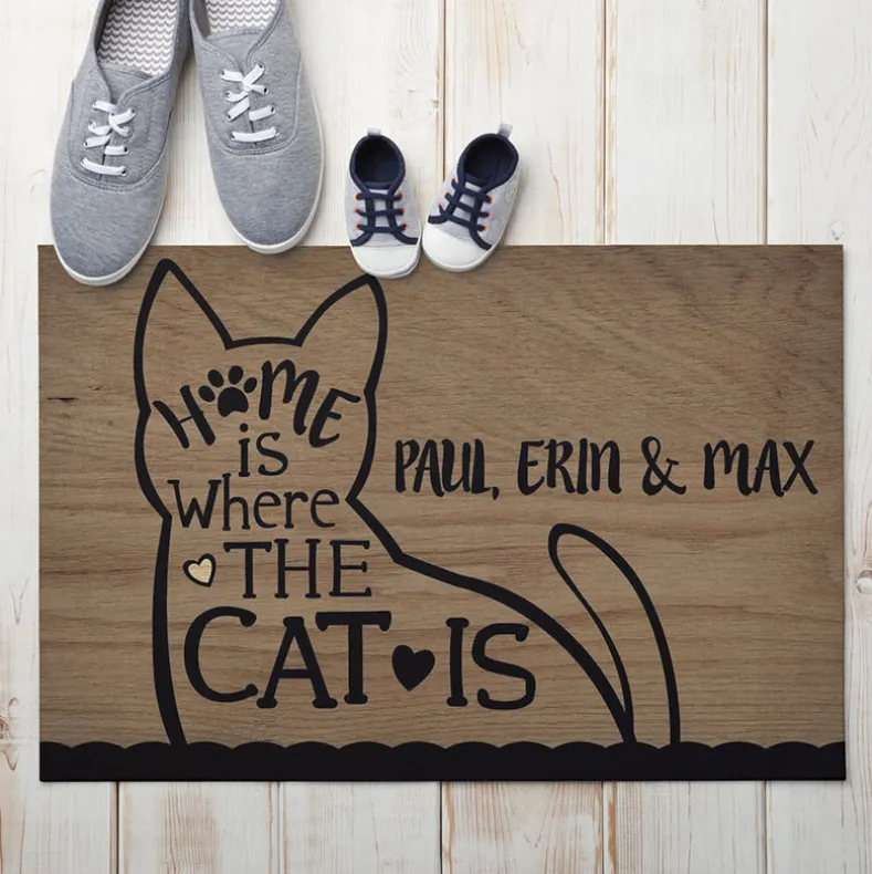 Personalized Home is Where is Dog or Cat Doormat