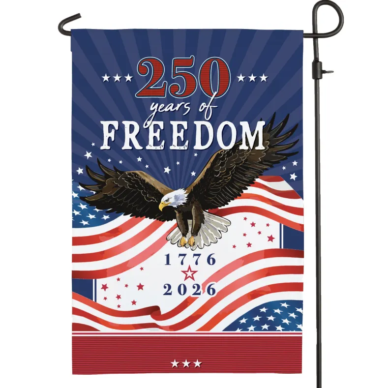 Personalized 250 Years of Freedom with Family Name Garden Flag