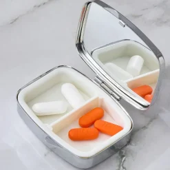Pill Box 2 Compartment Medicine Pill Case