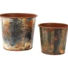 Planter Lodge Themed Decor In Large With Elk and Small With Bear