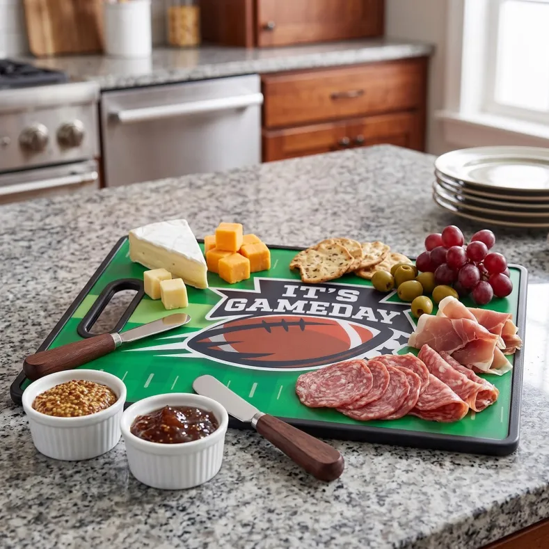 Plastic Cutting Board with Football Icon for Game Day