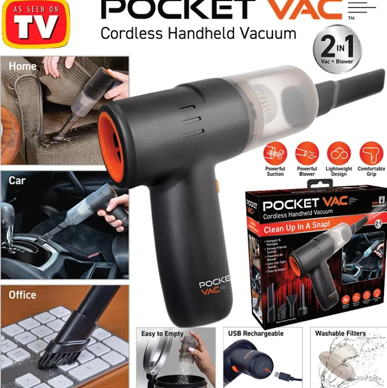 Pocket Vac™ Cordless Portable Handheld Vacuum