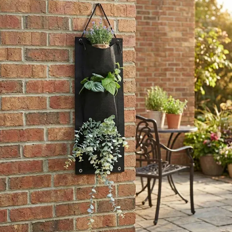 3-Pocket Vertical Hanging Garden Planter Bag