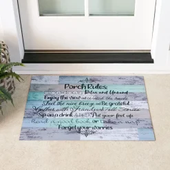 Porch Rules Indoor/Outdoor Area, Accent, or Runner Rug