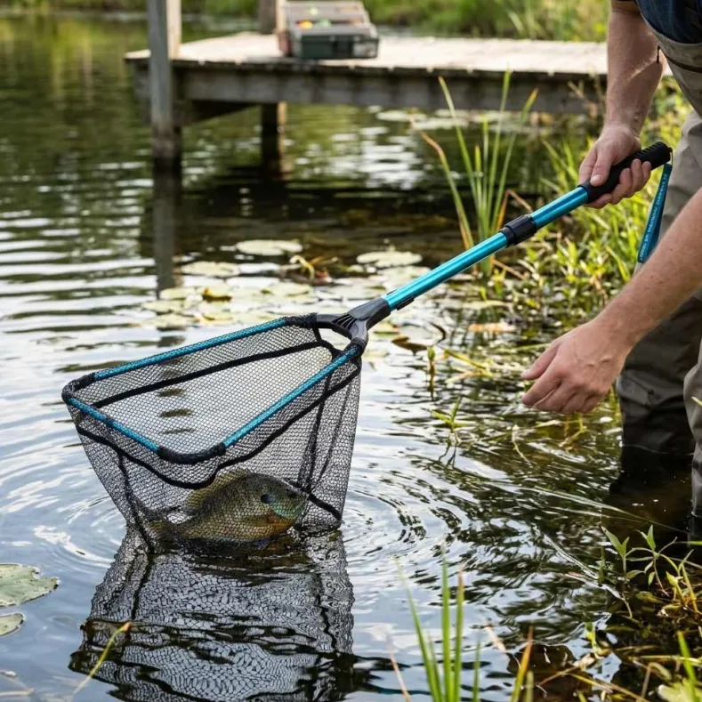 Portable Fishing Net - Foldable, Durable, Lightweight and Easy to Use