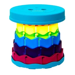 Portable Folding Stool With LED Light Height Adjustable Retractable