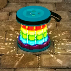 Portable Folding Stool With LED Light Height Adjustable Retractable