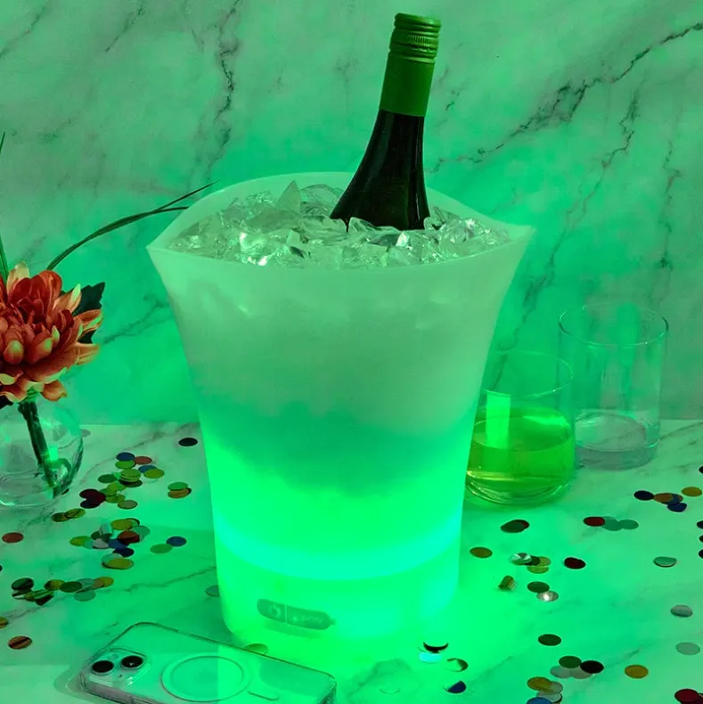 Portable LED Ice Bucket with Built In Wireless Bluetooth Speaker