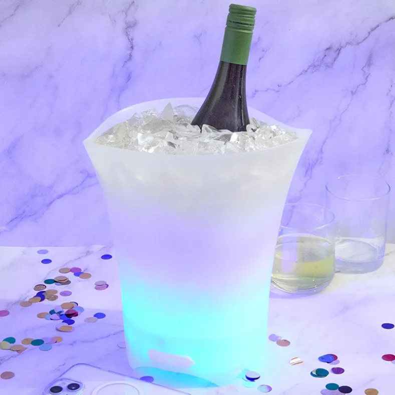 Portable LED Ice Bucket with Built In Wireless Bluetooth Speaker