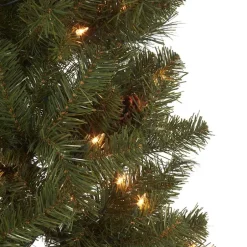 Prelit Slim Christmas Tree - 7 Ft