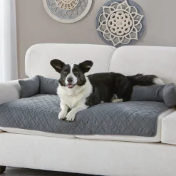 Quilted Pet Bed with Headrest