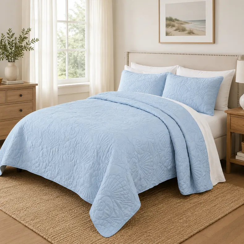 Quilted Shell Bedspread Ensemble