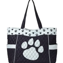 Quilted Tote with Cat Paw Print