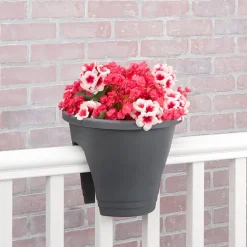 Rail Planter for Deck or Balcony Terracotta Gray or Green