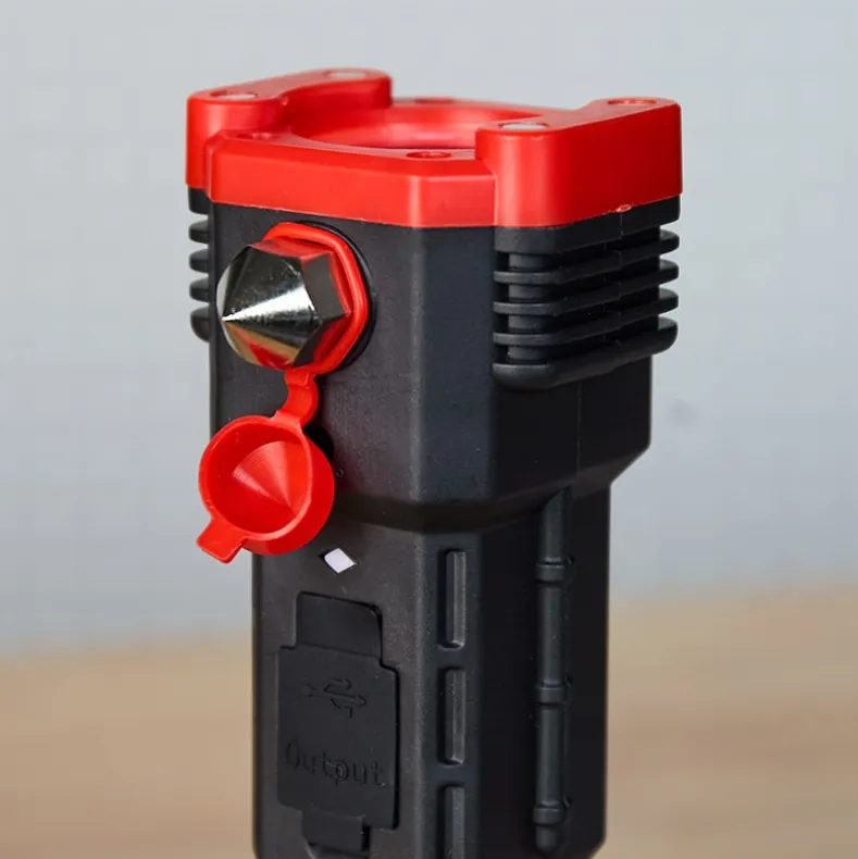Rechargeable COB Flashlight With Safety Hammer and Blade