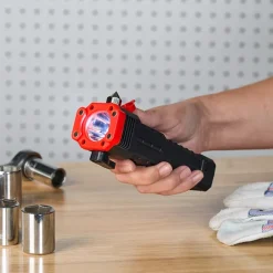 Rechargeable COB Flashlight With Safety Hammer and Blade