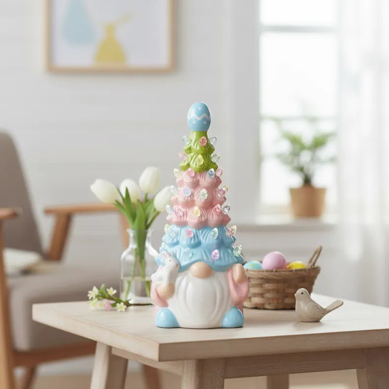Retro Easter Lighted Gnome Tree - Small or Large