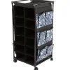 Rolling Shoe Storage with Fabric Cubbies - Springtime