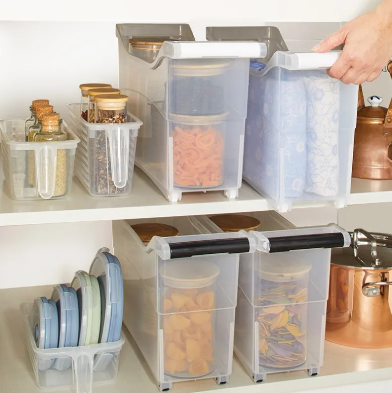 Rolling Slim Household Storage Bin with Handle