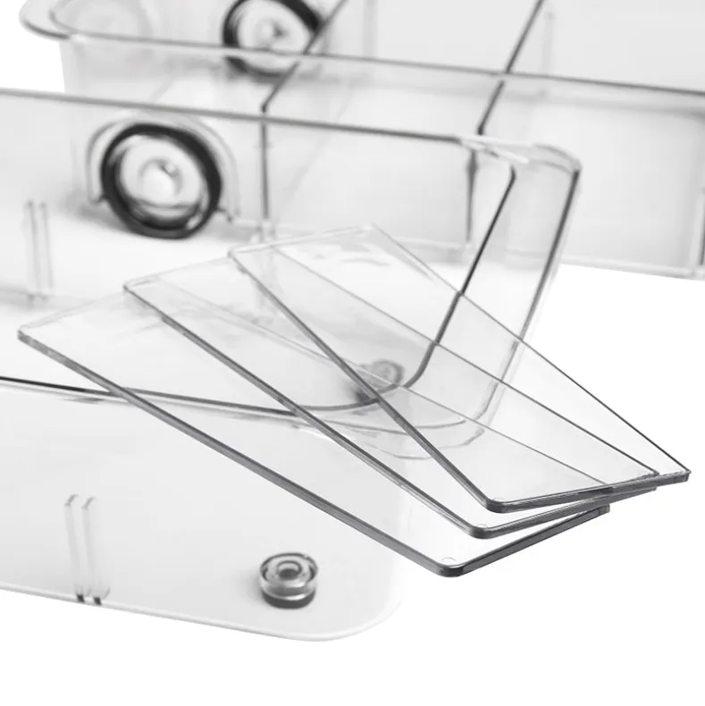 Roll Out Refrigerator Organizer Storage Drawer with Dividers