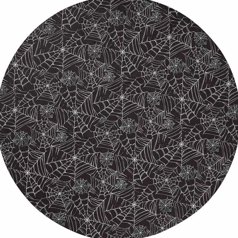 Round Custom Fitted Vinyl Tablecloth with Flannel Backing Halloween