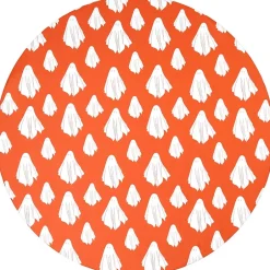 Round Custom Fitted Vinyl Tablecloth with Flannel Backing Halloween