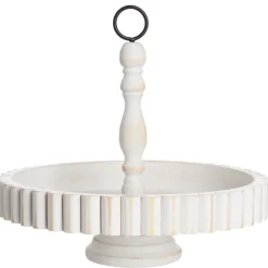 Round Rustic Wood Serving Tray