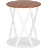 Round Two Tone Rustic Style Accent Table 19" Dia x 21.5"H