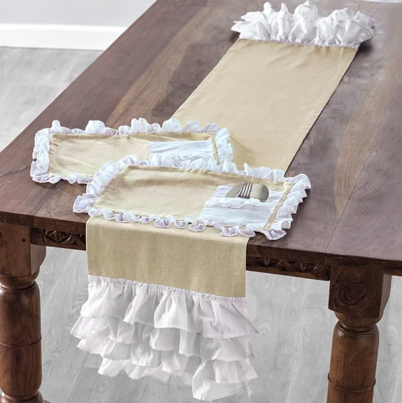 Ruffled Table Runner or Placemats