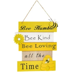 Rustic Bee Wall Sign With Uplifting Messages