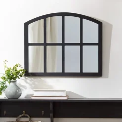 Rustic Country Window Pane Mirror - Black, Dark Brown, or White