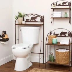 Rustic Lodge Bear Over-the-Toilet Space Saver