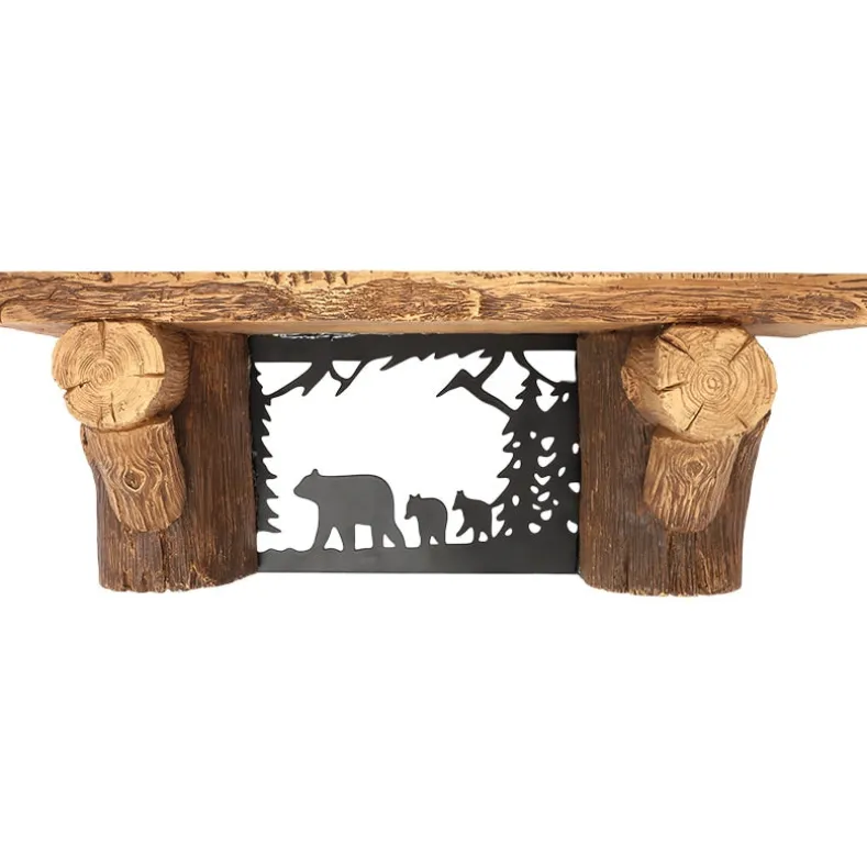 Rustic Lodge Style Floating Wall Shelf 15"