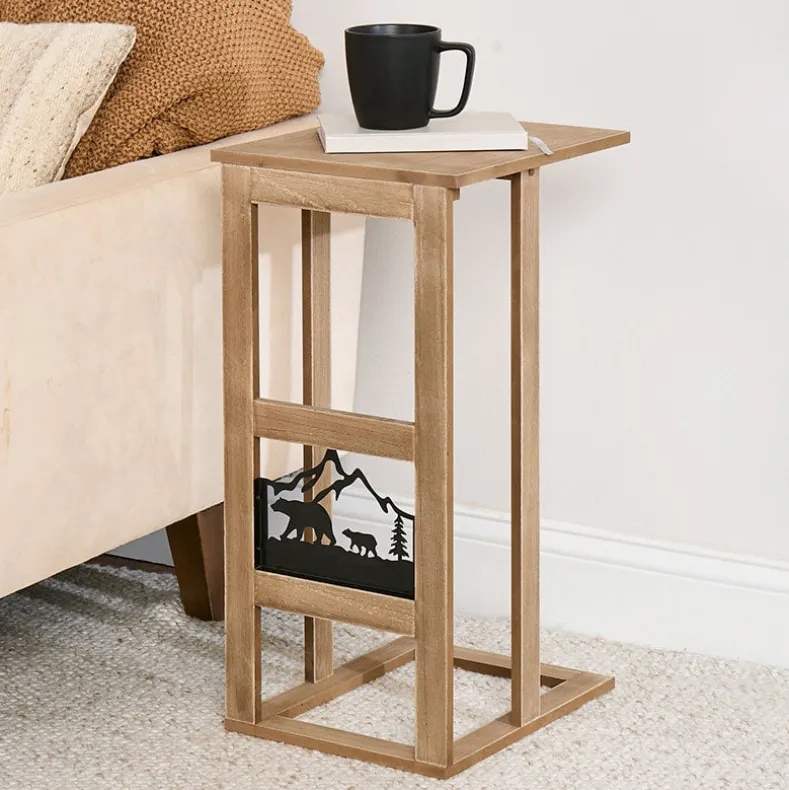 Rustic Lodge Style Side Sofa Table