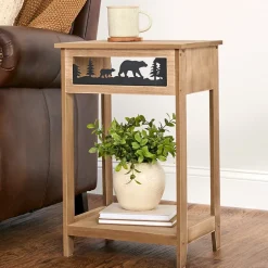 Rustic Lodge Style Side Table