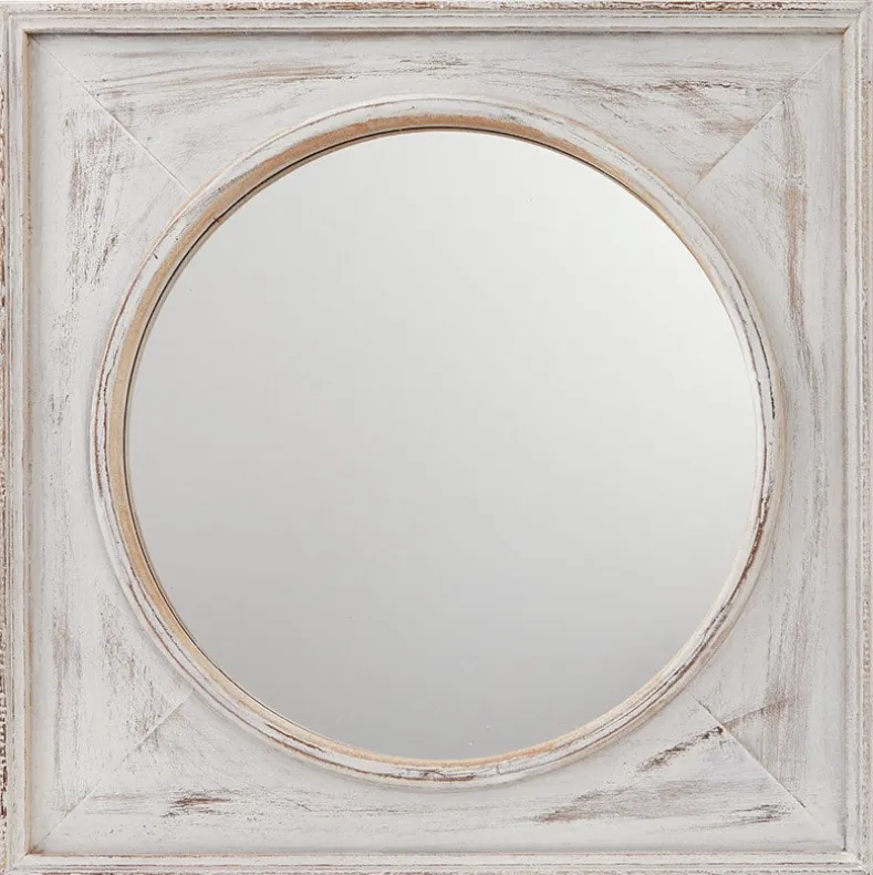 Rustic Square Framed Mirror