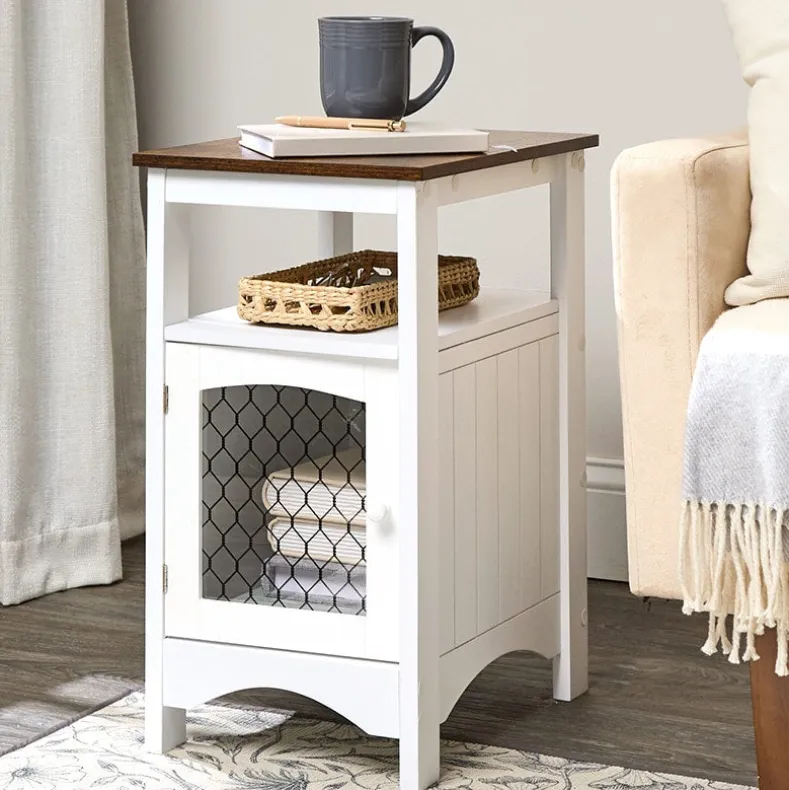 Rustic Two-Tone Side Table