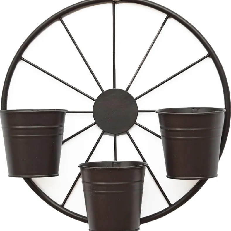 Rustic Wagon Wheel Planter or Fence for Outdoor Spaces