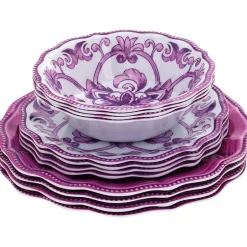 Scalloped Edge Melamine Dinnerware 12 Pc. Set
