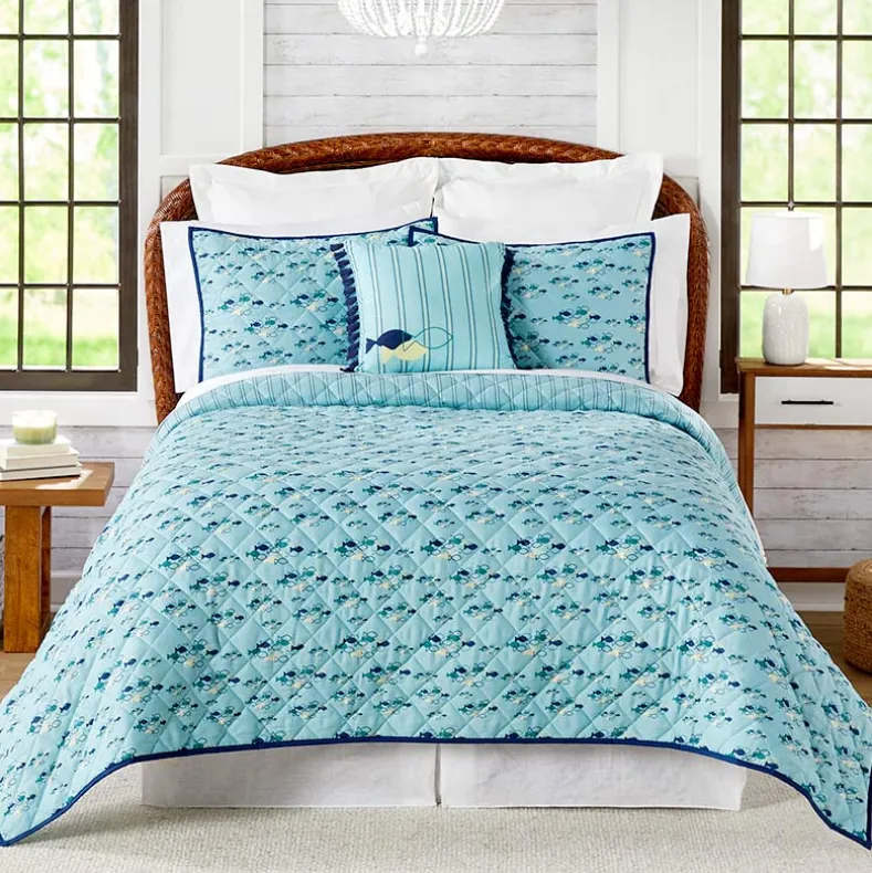 School of Fish Reversible Full/Queen or King Quilt or Sham