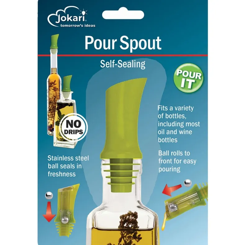 Self-Closing Slow Pour Spout Top for Oil or Wine Bottles