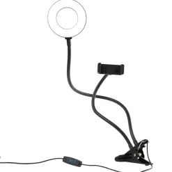 Selfie Stick LED Ring Light with Gooseneck Stand