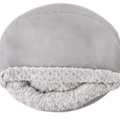 Self-Warming Pet Cave - Cozy Hideway with Round Design, Attached Blanket