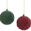Set of 2 Diamond Velvet Ball Christmas Ornaments