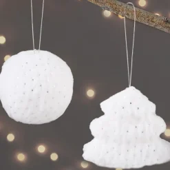 Set of 2 Faux Fur Ornaments